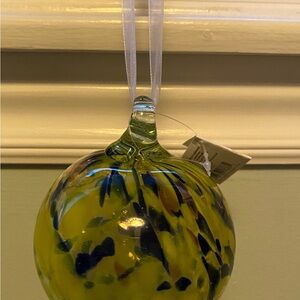 Handcrafted Glass Ornament - Green and Blue